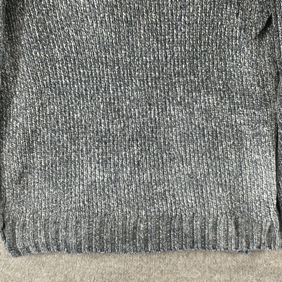 Orvis Women's Pullover Marled Knit Sweater Blue Medium V-Neck Ribbed Hem - Picture 4 of 12